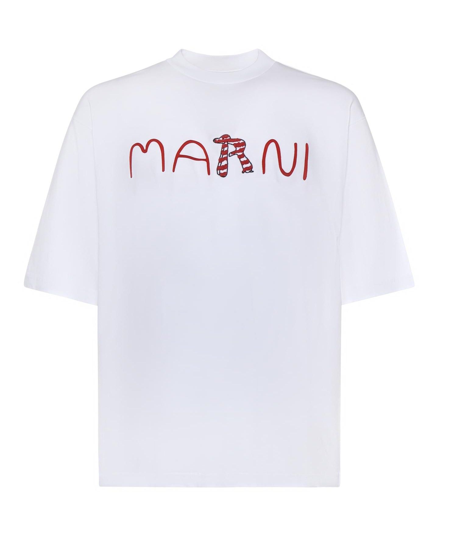 T-shirt in cotone con logo HUMU0223S2 USCY86LOW01 MARNI 