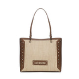 Shopper in rafia con borchie JC4274PP0MKW1 10A LOVE MOSCHINO 