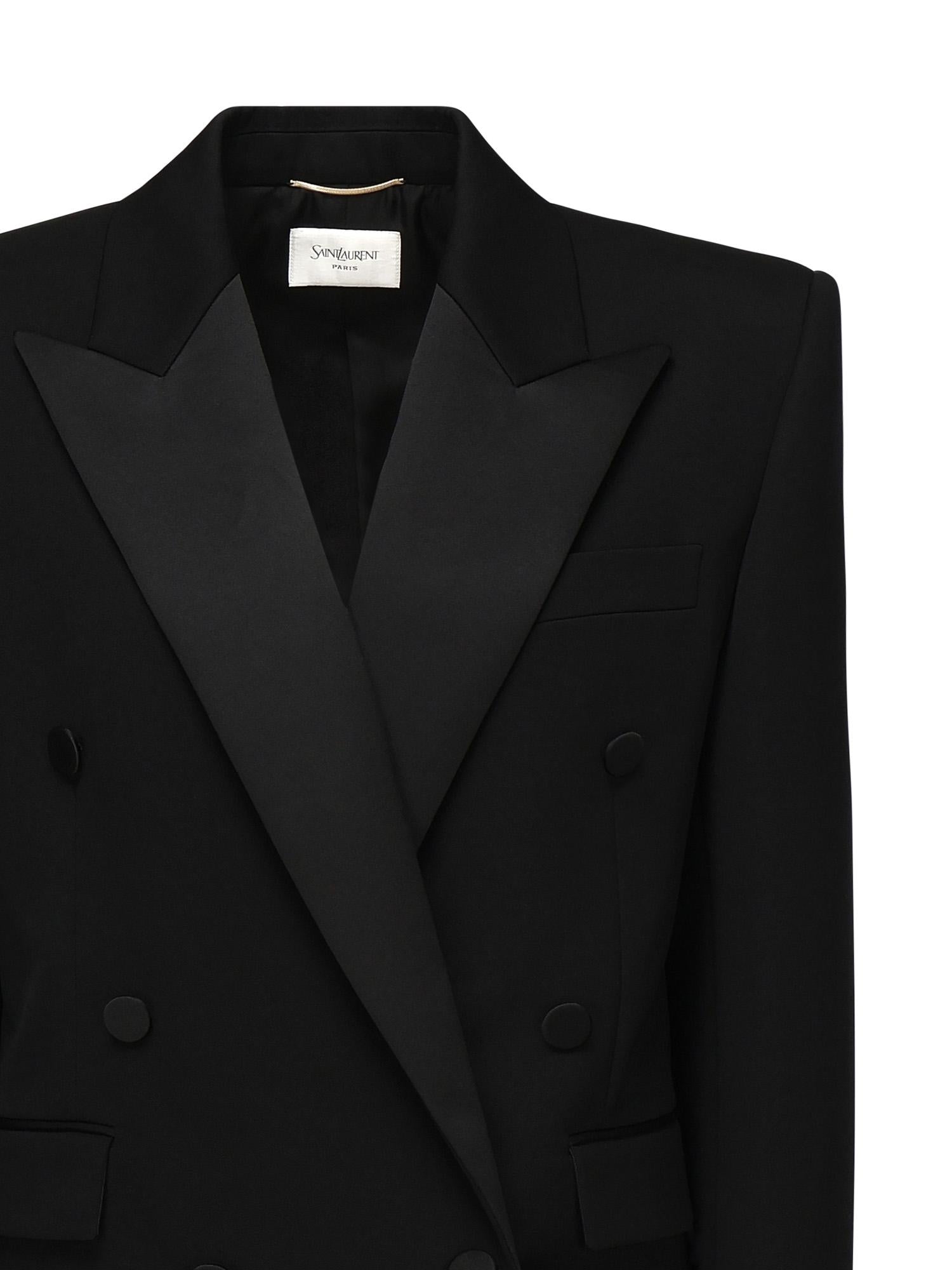 Giacca smoking in grain de poudre 828008 Y7E631000 SAINT LAURENT 