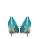 Décolleté Hangisi con fibbia gioiello in raso 9XX0663 4444 MANOLO BLAHNIK 