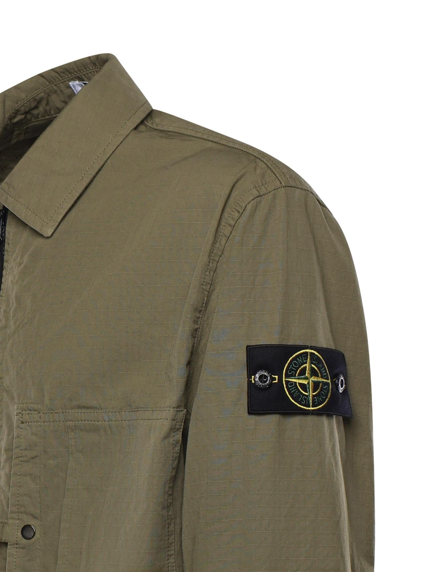 Overshirt in cotone con logo L1S151200005 S0298V005G STONE ISLAND 