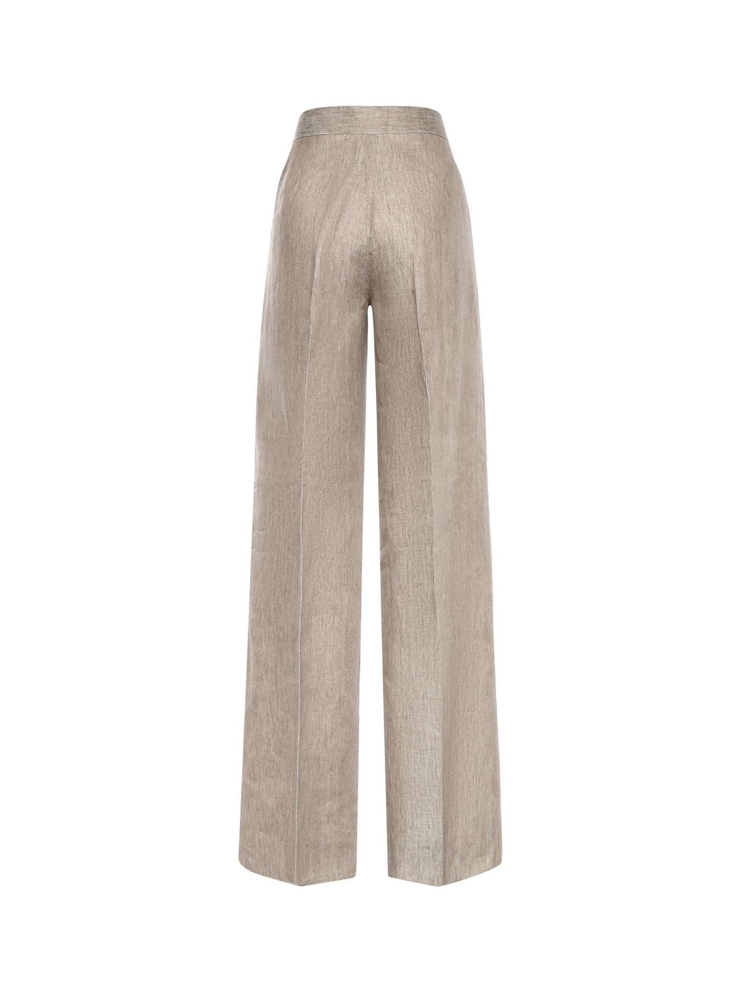 Pantalone in batavia di lino Chevron 2611131012600 002 MAX MARA 
