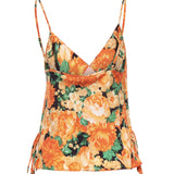 Top smanicato con frange e stampa floreale 106823 A3AOAS4 PINKO 