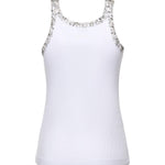 Top a costine con ricami gioiello 104109 A2TMZ04 PINKO 