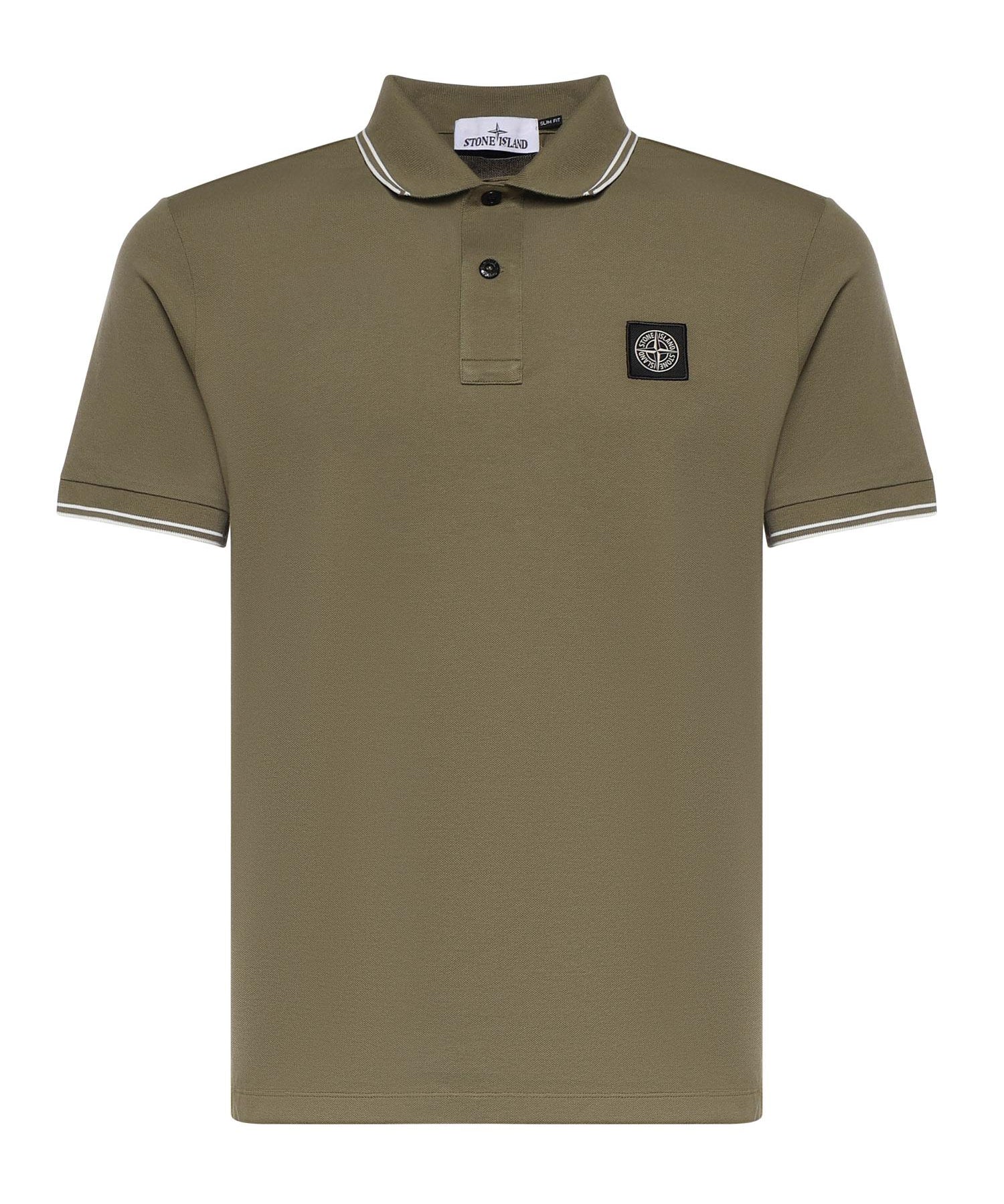 Polo in piqué di cotone con patch Compass L1S152200010 S0018V005G STONE ISLAND 