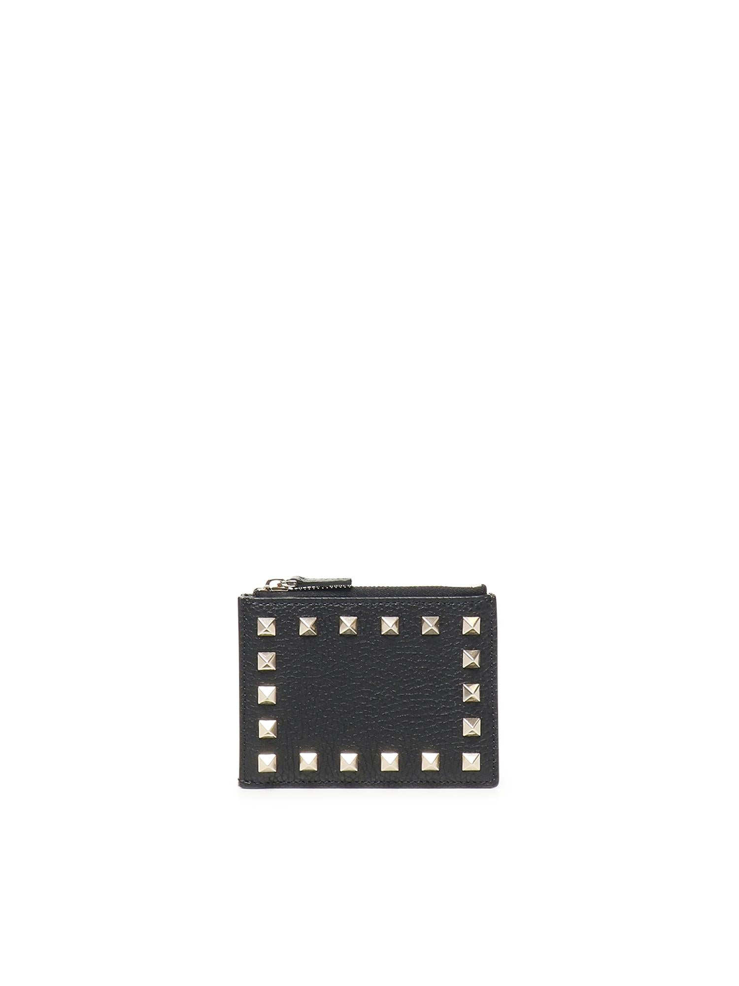 Portacarte Rockstud in vitello granato 7W2P0AI8 VSH0NO VALENTINO GARAVANI 