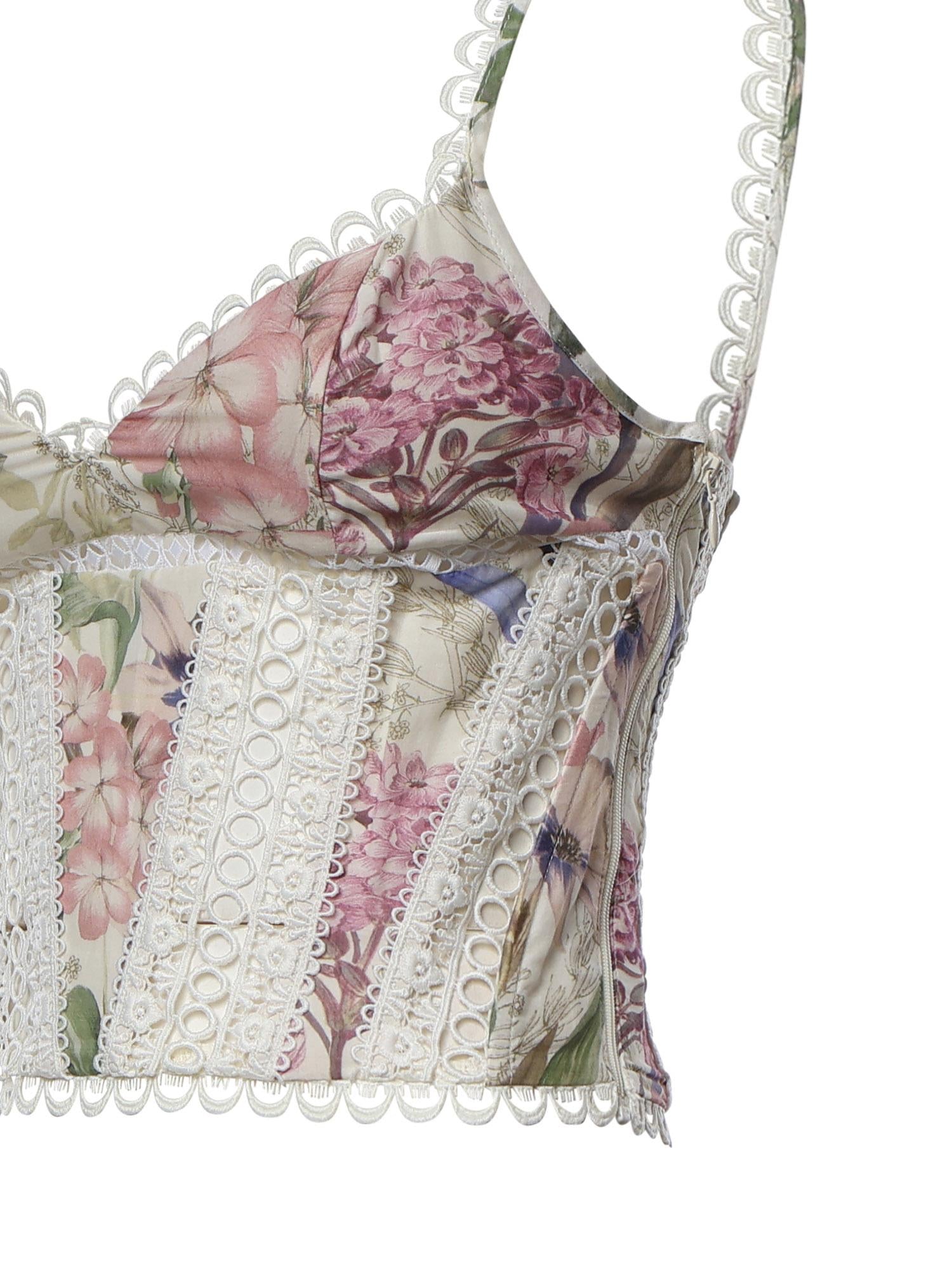Top Poppy in cotone 266102 CREAM CHARO RUIZ 