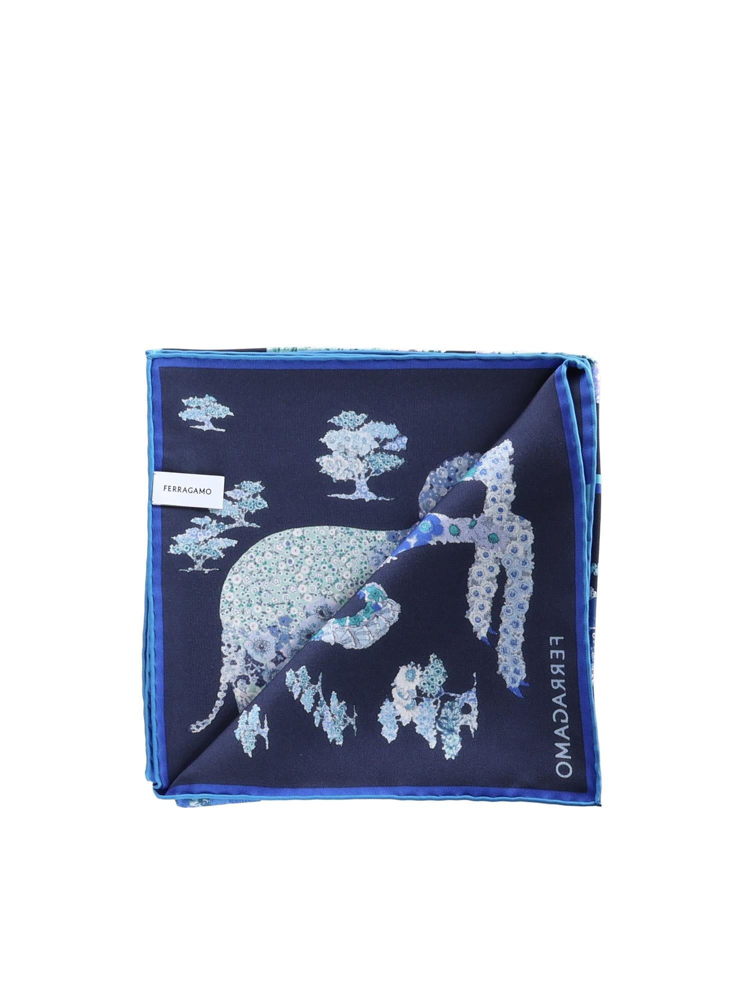 Foulard in seta con stampa 310217 785448002 FERRAGAMO 