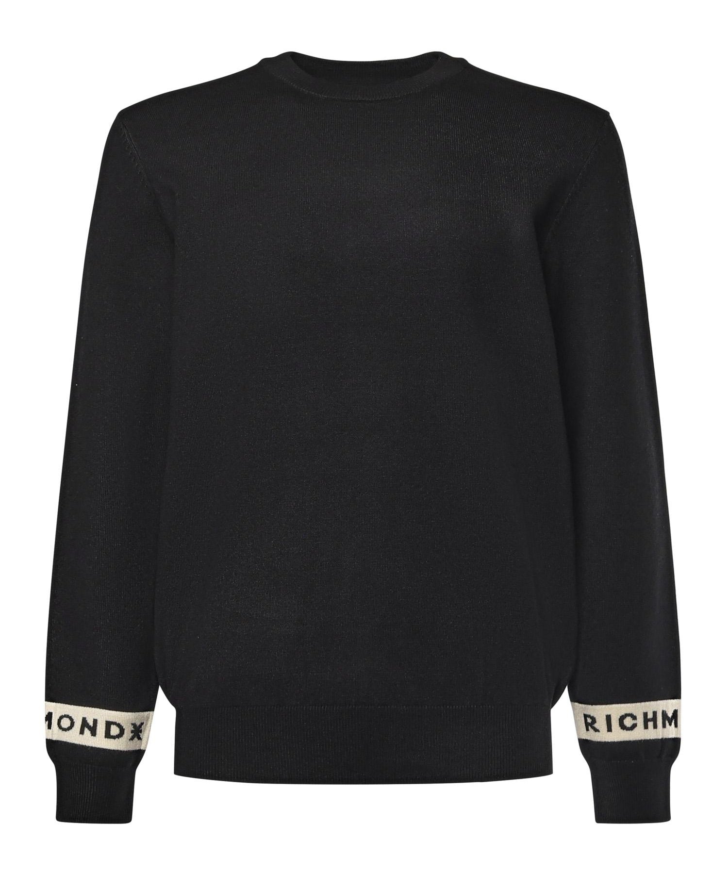 Maglione in misto viscosa con logo UMA25035MA BLACK RICHMOND X 