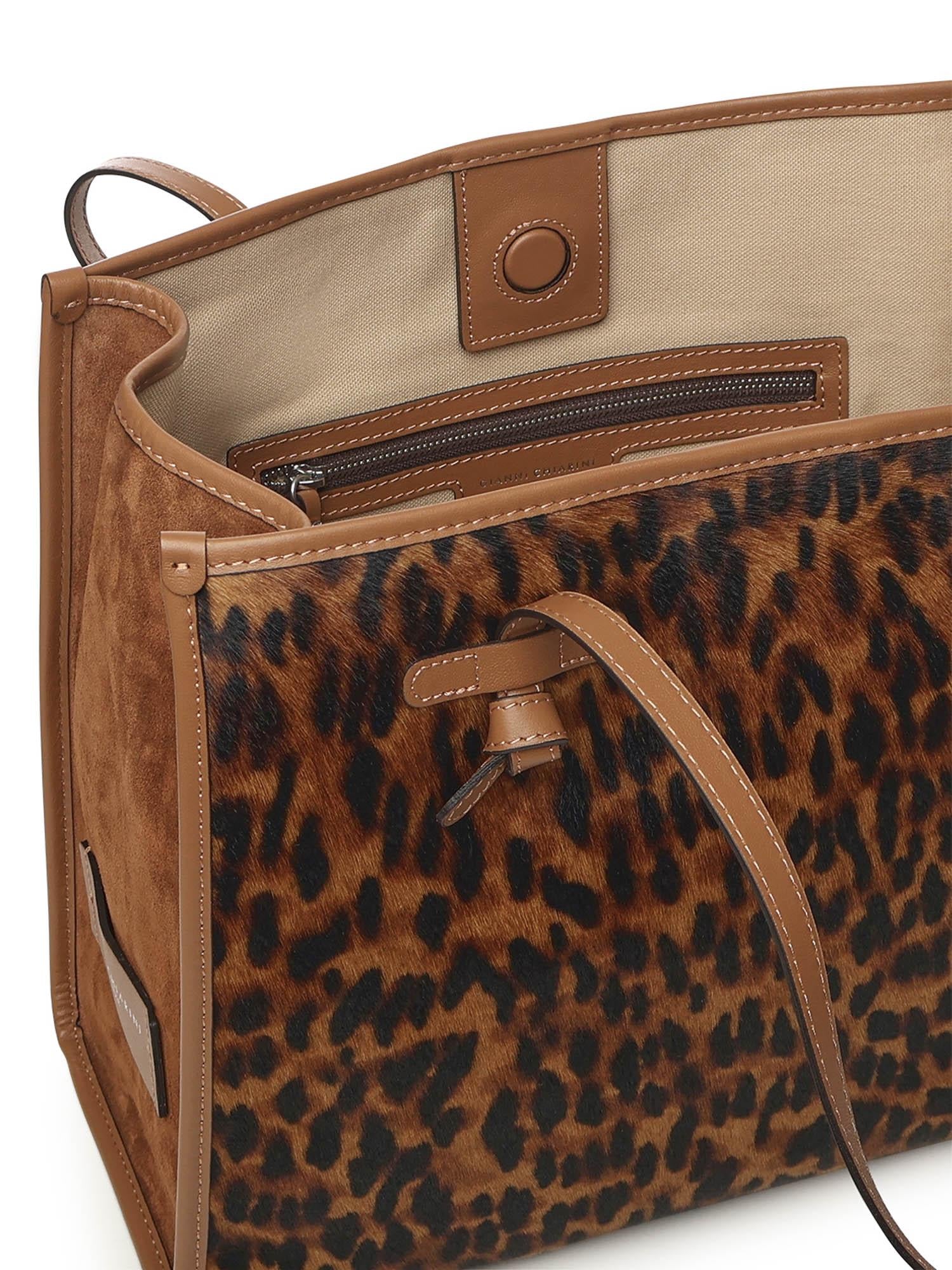 Borsa shopping Marcella in pelle con stampa BS12120 064 GIANNI CHIARINI 