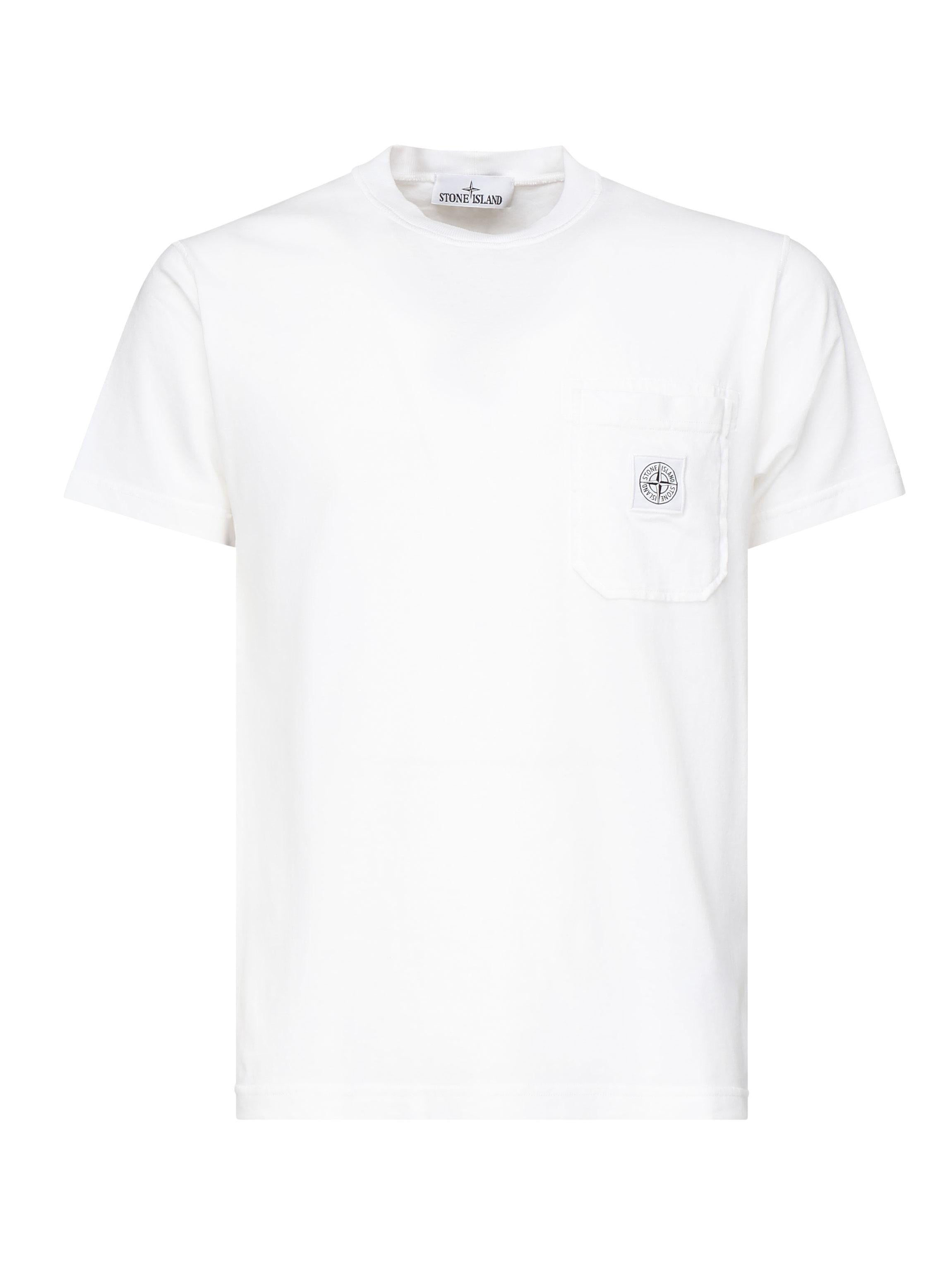 T-shirt con toppa Compass<BR/> K1S152100219 S0057V0001 STONE ISLAND 
