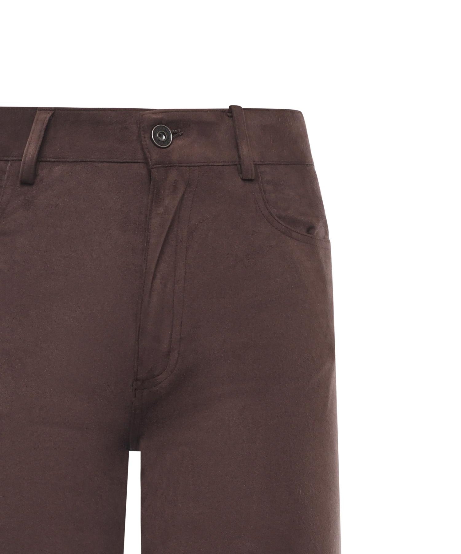 Pantalone dritto con effetto suede DP9861 BROWN OTTOD'AME 