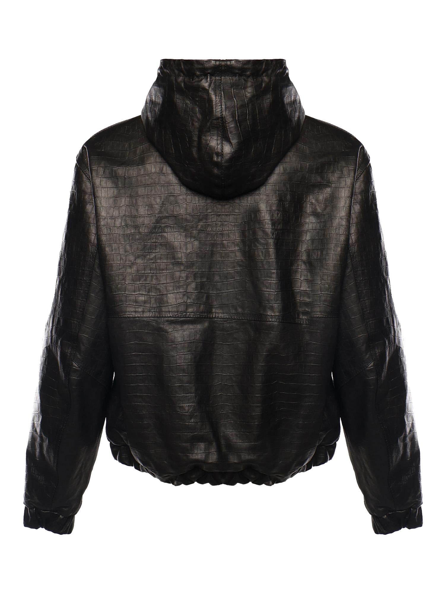 Giubbotto Bronx in pelle con cappuccio BRONX COCCONERO GIULIANO GALIANO 