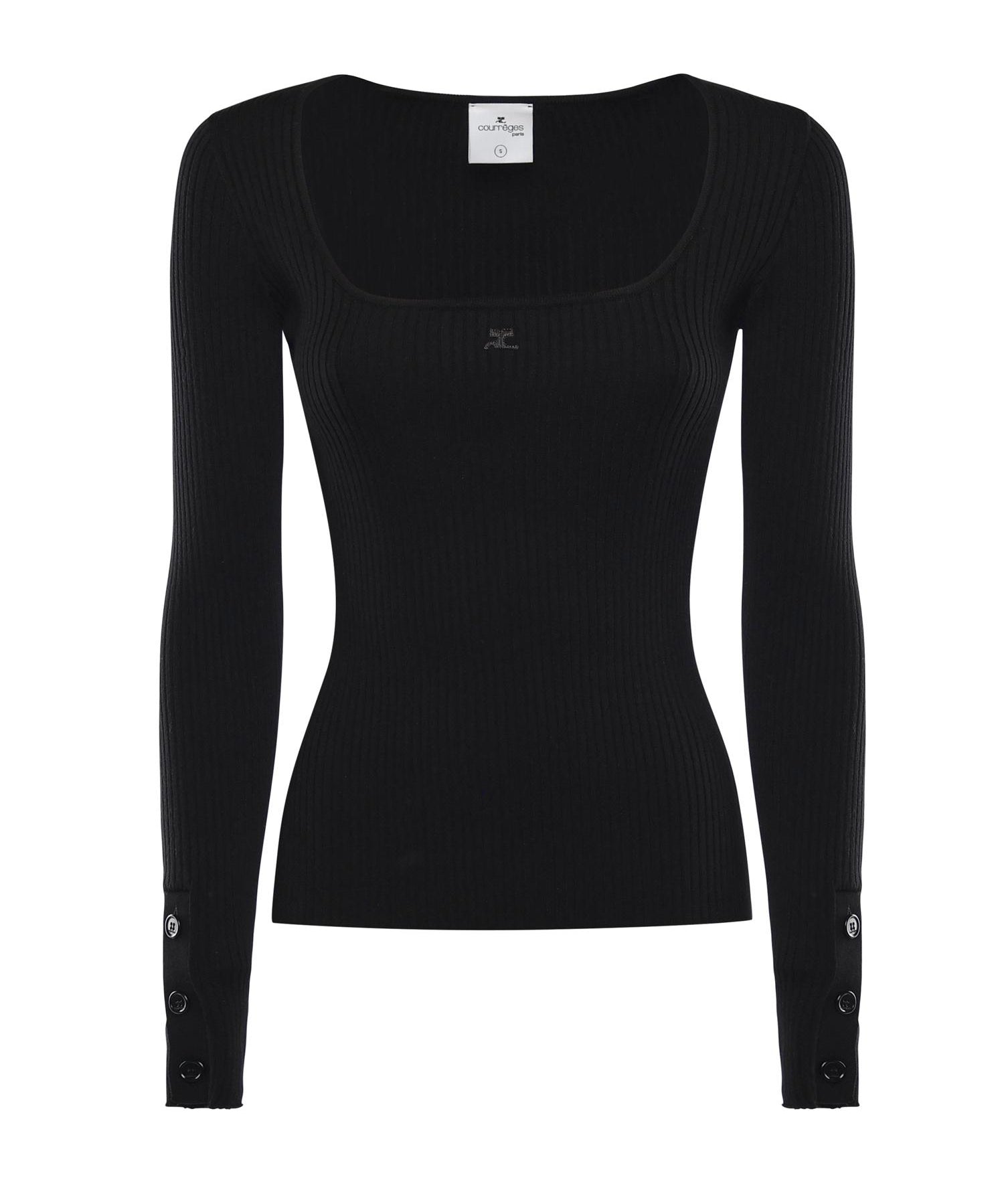 Top Heritage in maglia a costine 126MT0479FI0001 9999 COURREGES 