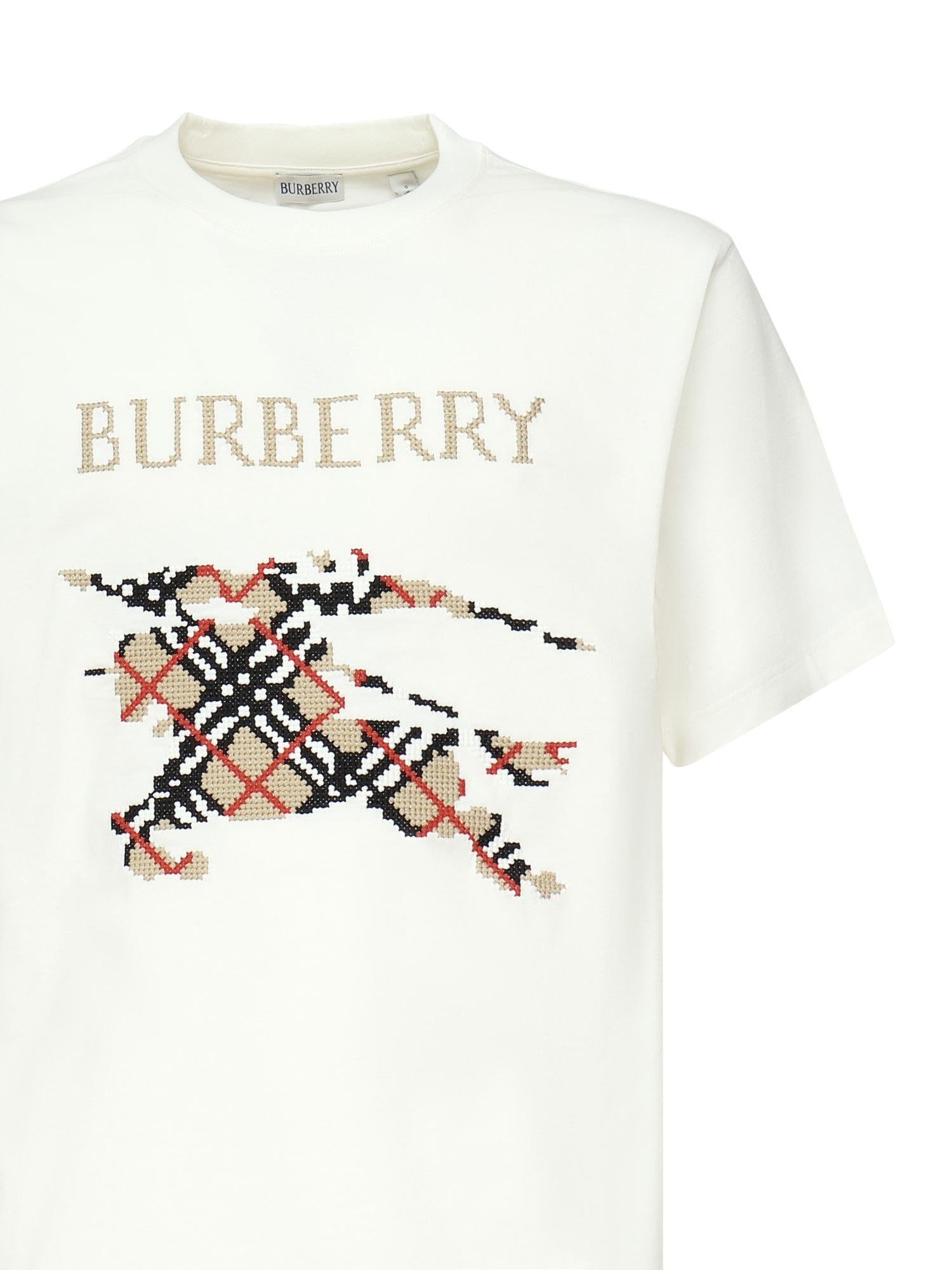 T-shirt con EKD a punto croce 8110116 B7078 BURBERRY 