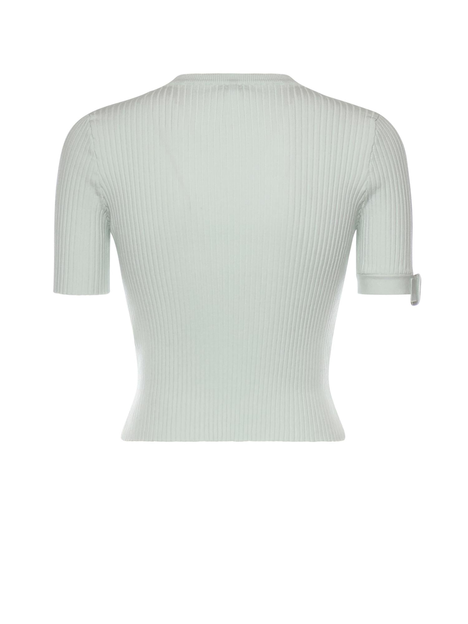 Top cropped in maglia a coste con logo 126MPU267FI0001 7038 COURREGES 