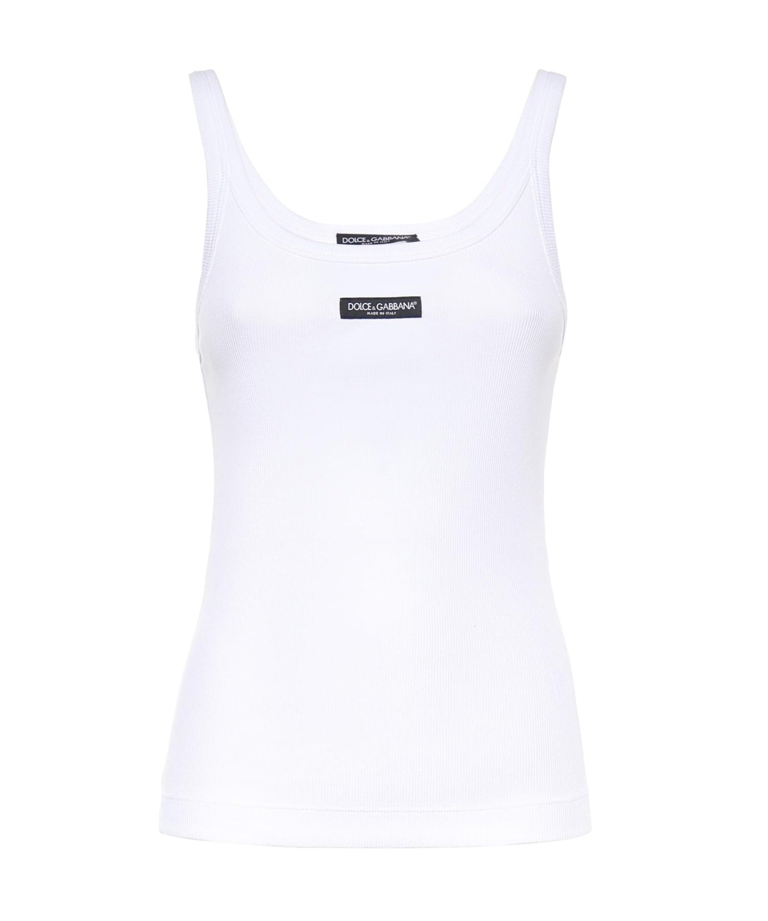 Canotta in cotone a coste F8W45T FU7AVW0800 DOLCE & GABBANA 