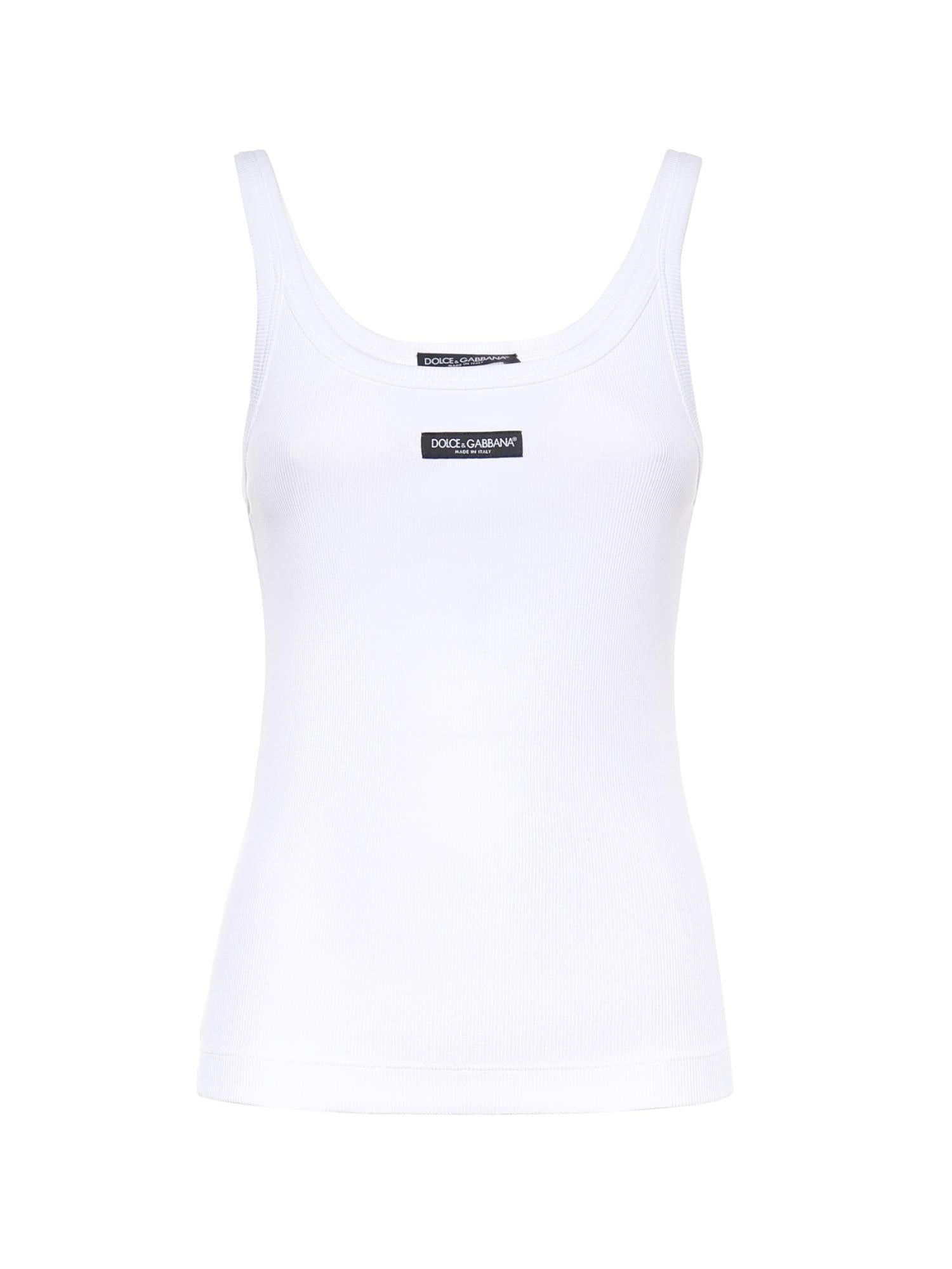 Canotta in cotone a coste F8W45T FU7AVW0800 DOLCE & GABBANA 