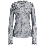 Camicetta in pizzo ricamato con paillettes V02181620 0290 ALBERTA FERRETTI 