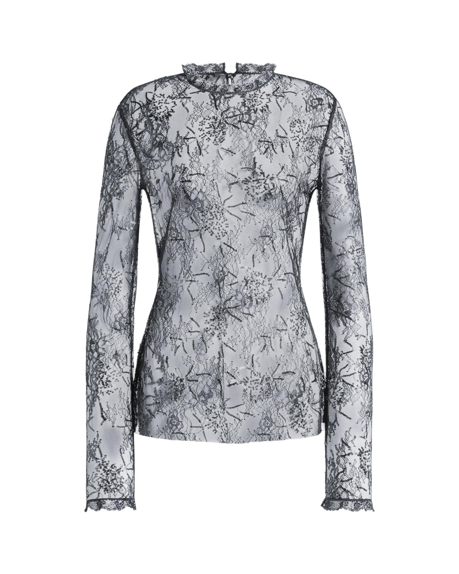 Camicetta in pizzo ricamato con paillettes V02181620 0290 ALBERTA FERRETTI 