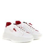 Sneakers nemesis in pelle con talloncino a contrasto<BR/> NEMESIS 2 NAPPA/CROCKWHITE/RED GIULIANO GALIANO 