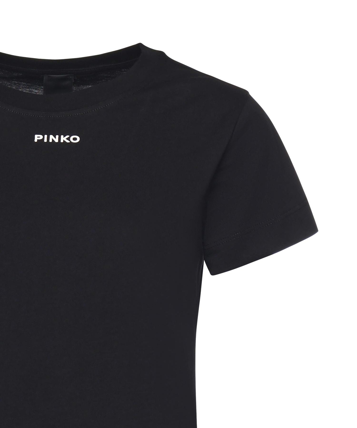T-shirt con logo lettering<BR/> 100373 A34FZ99 PINKO 