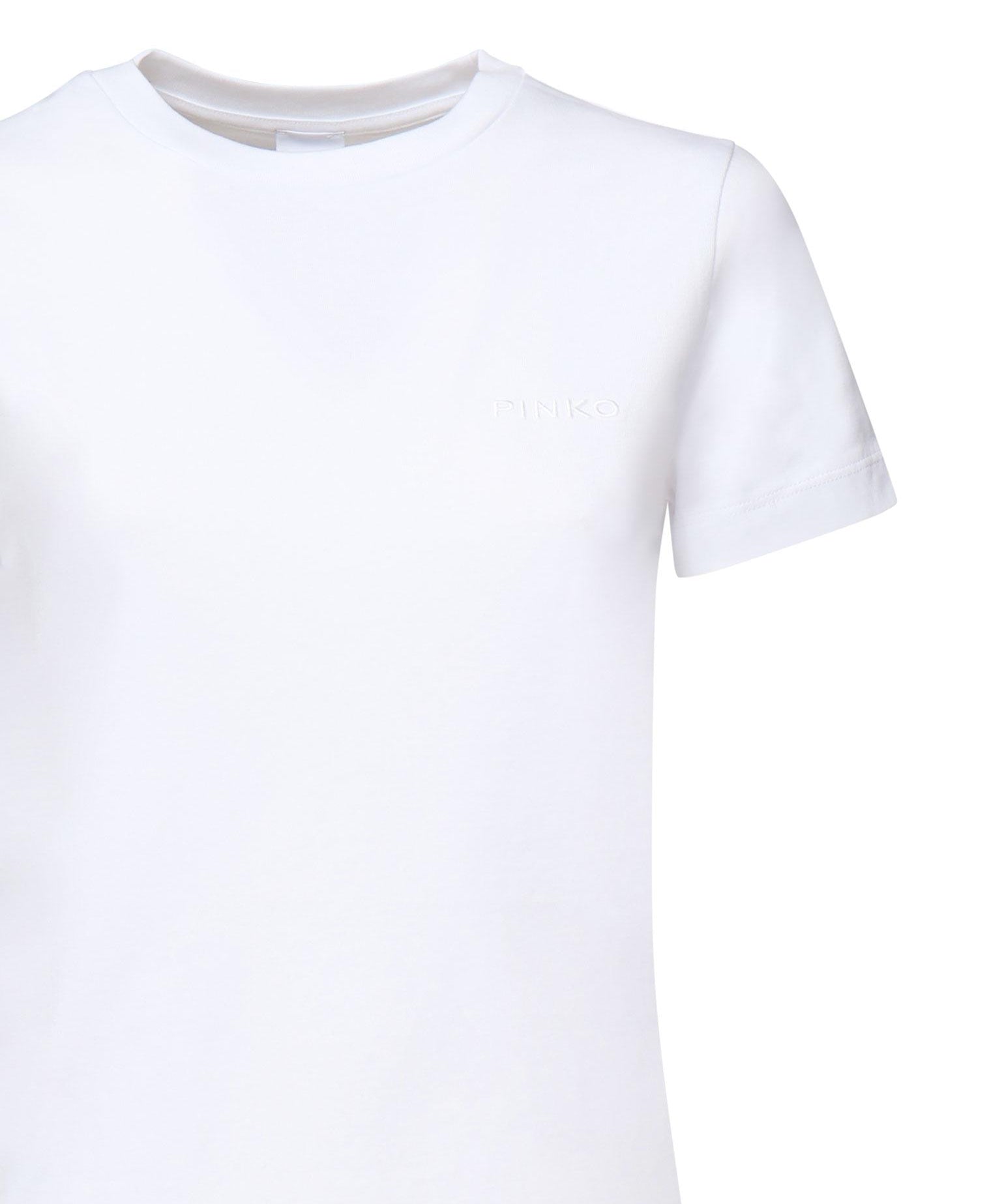 T-shirt mezze maniche ricamo logo 101752 A2HNZ04 PINKO 