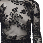 Maglia trasparente stampa flock 105601 A2QDZD0 PINKO 