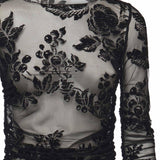 Maglia trasparente stampa flock 105601 A2QDZD0 PINKO 