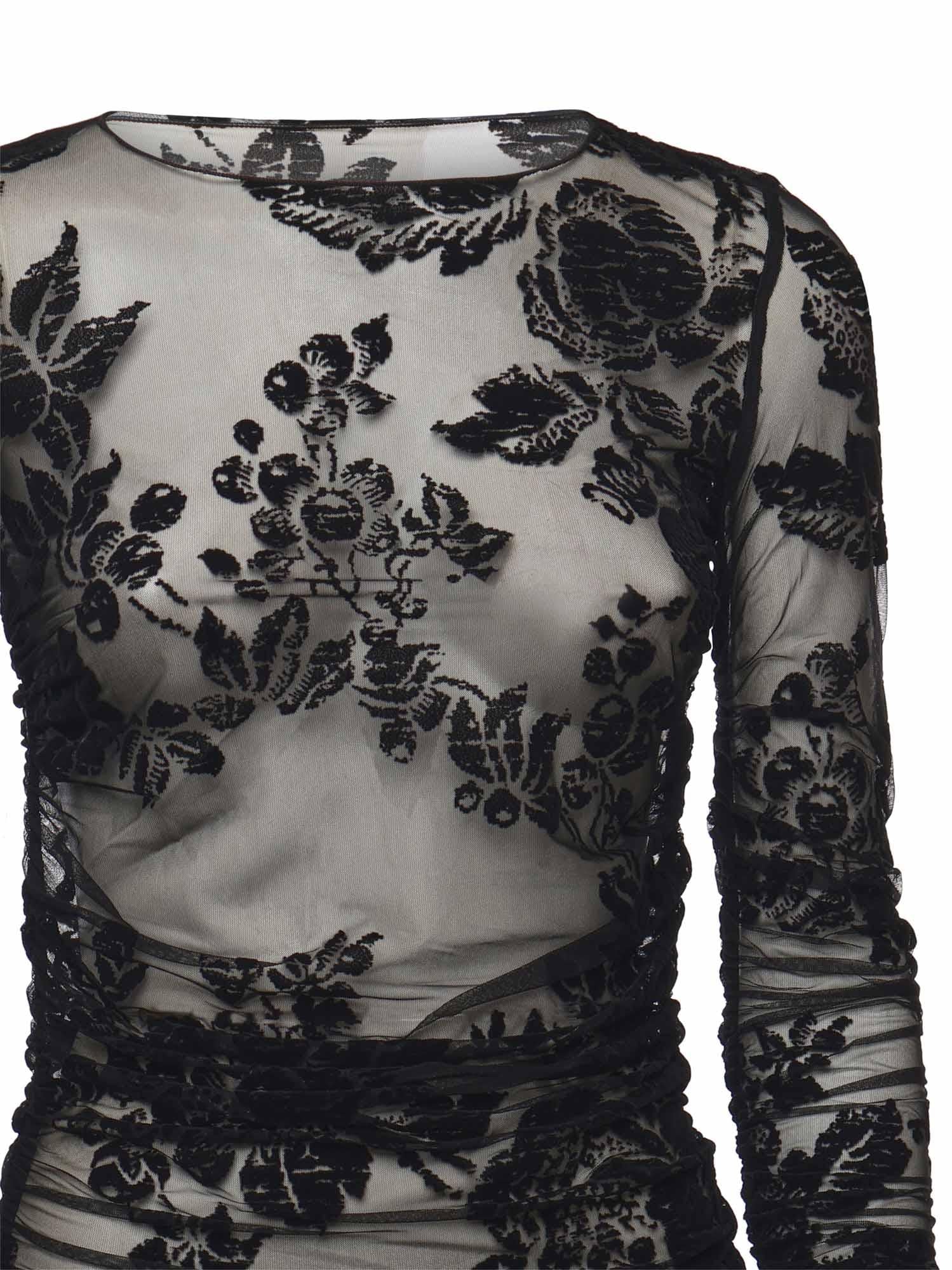 Maglia trasparente stampa flock 105601 A2QDZD0 PINKO 