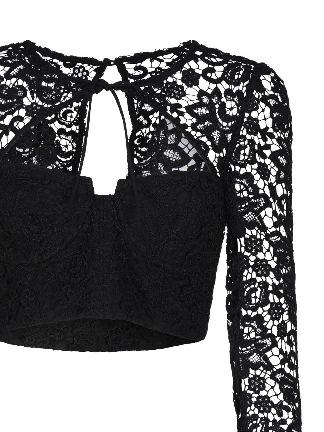 Top corto in pizzo AW23-002T LACEBLACK SELF-PORTRAIT 