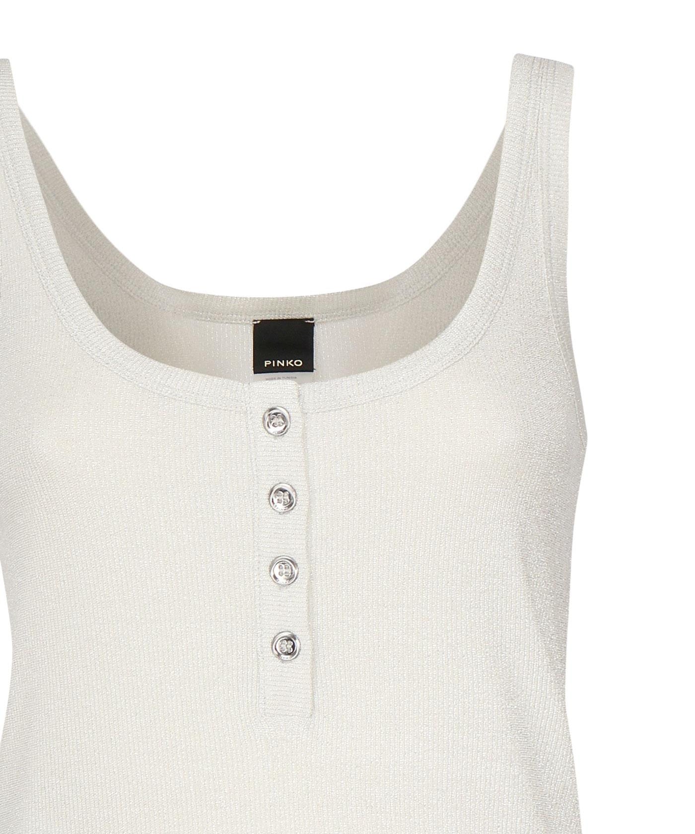 Top a canotta in maglia metallizzata con bottoni 104649 A2CQI17 PINKO 