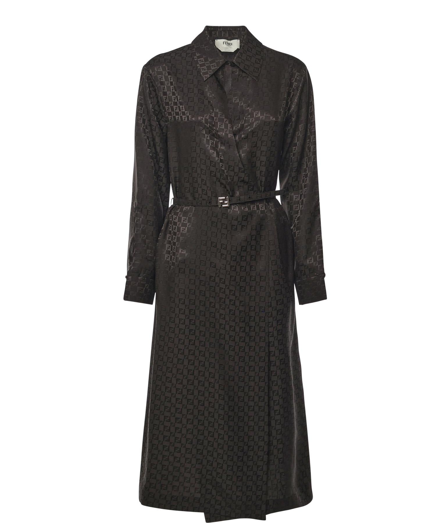 Abito chemisier in seta FF jacquard FDD443 AUQGF1T6H FENDI 