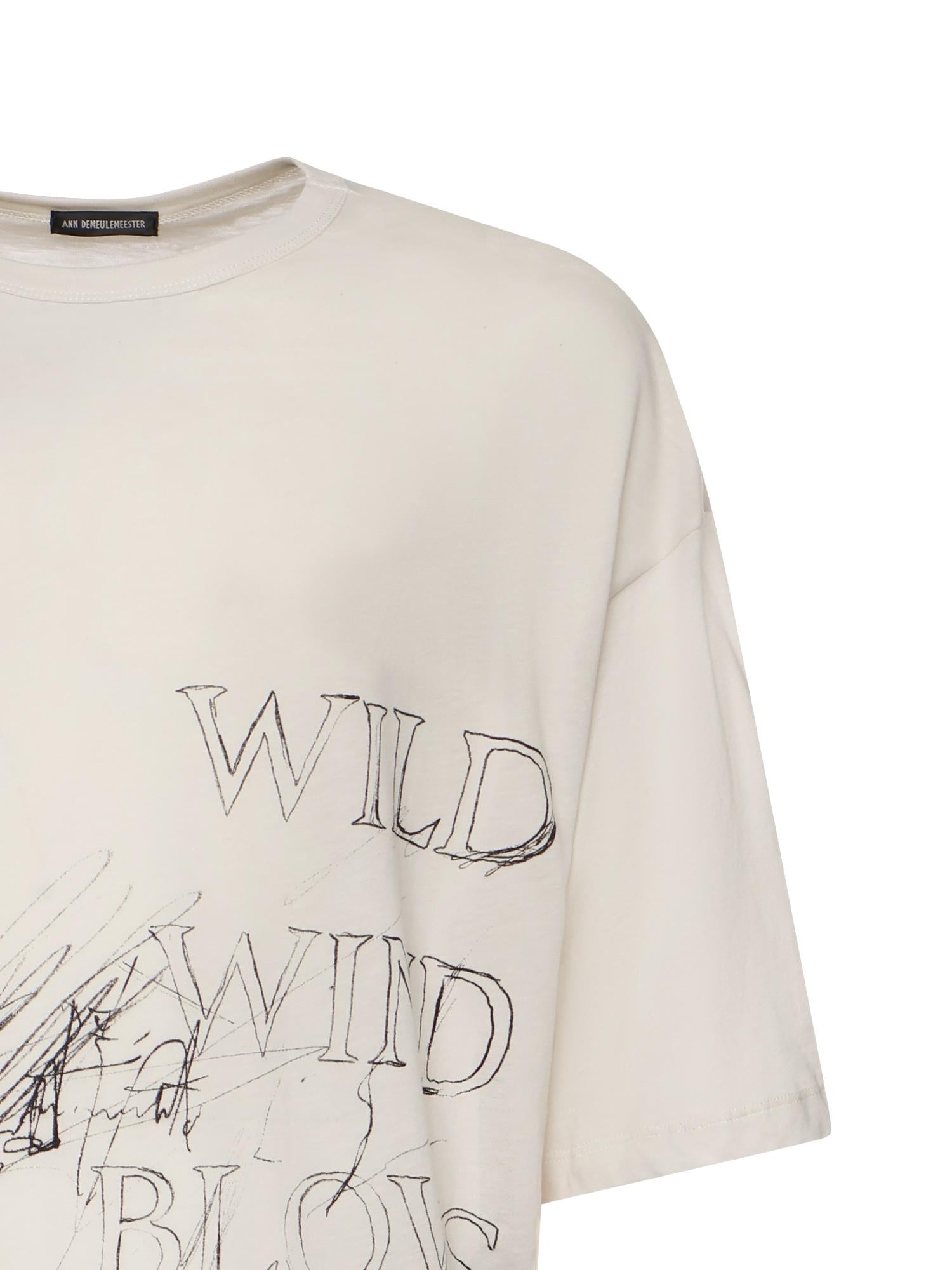 T-shirt Wild Wind Blows in cotone B0013826 FA206003 ANN DEMEULEMEESTER 