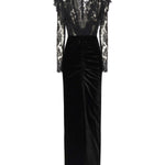 Abito in velluto e pizzo FABX4120F2603 0900 ALESSANDRA RICH 