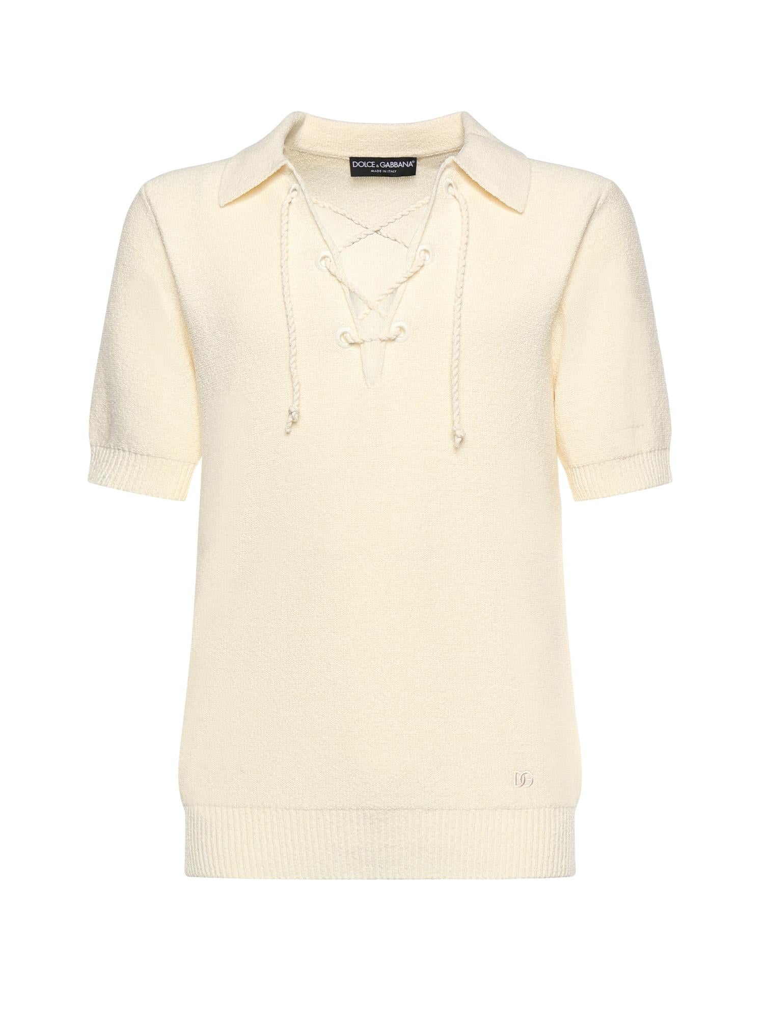 Polo Serafino con coulisse GXXBUZ JGMH0A3791 DOLCE & GABBANA 