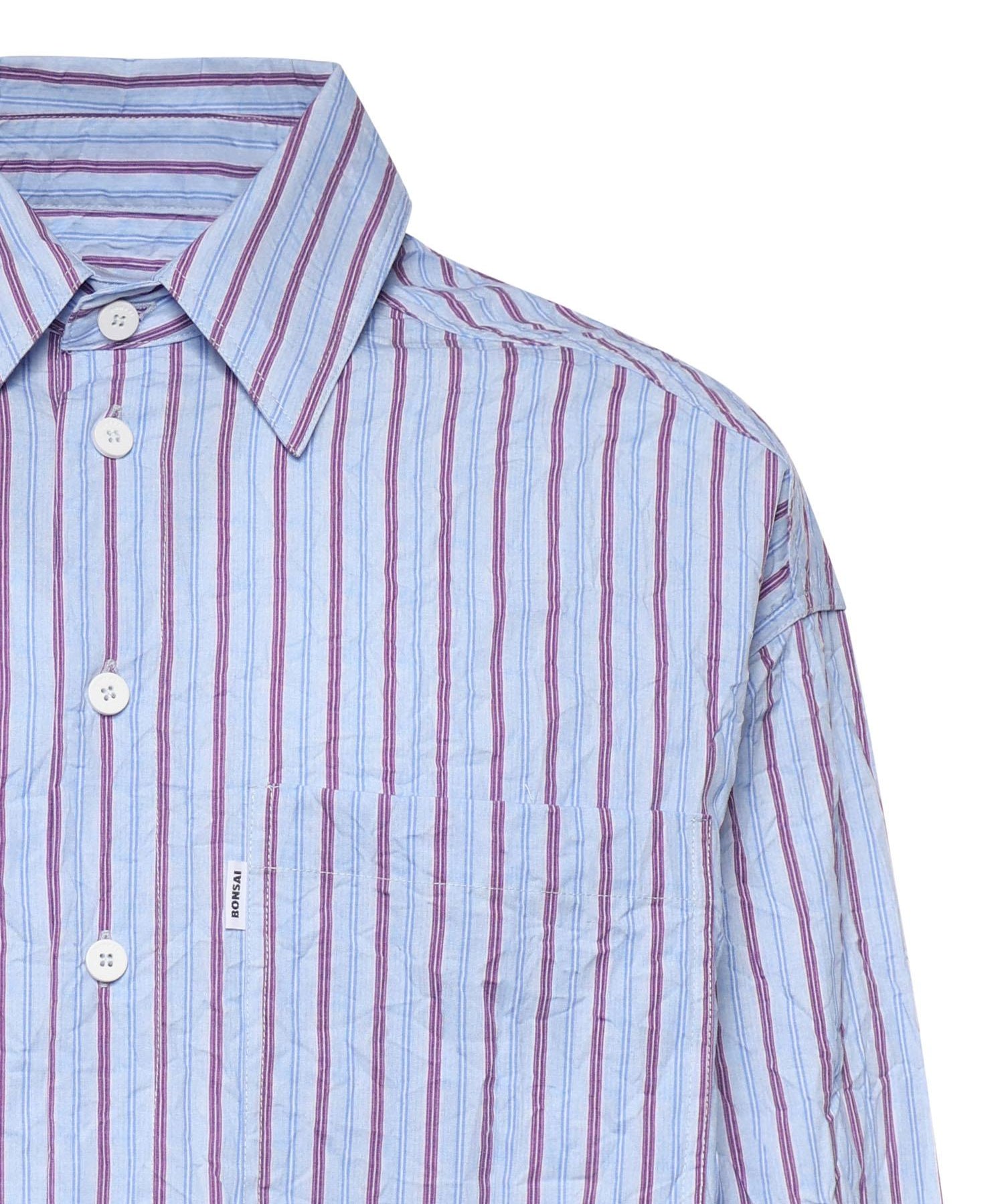 Camicia a righe con logo<BR/> SH005002 VU BONSAI 