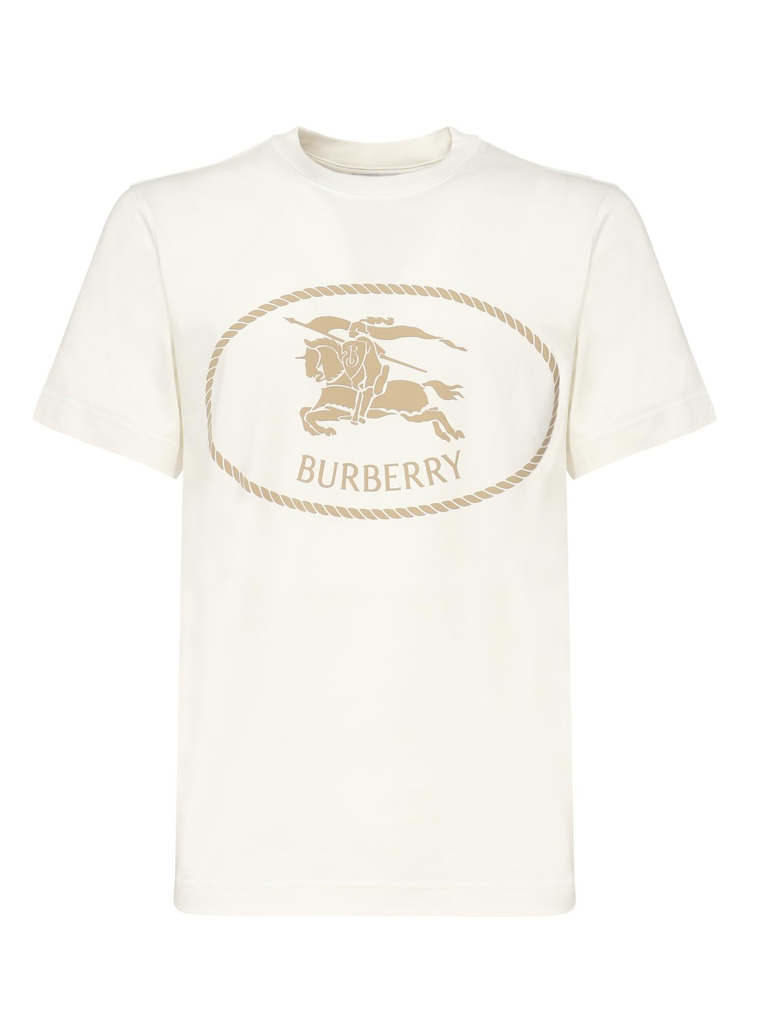 T-shirt in cotone con Knight Stamp 8110112 B7078 BURBERRY 