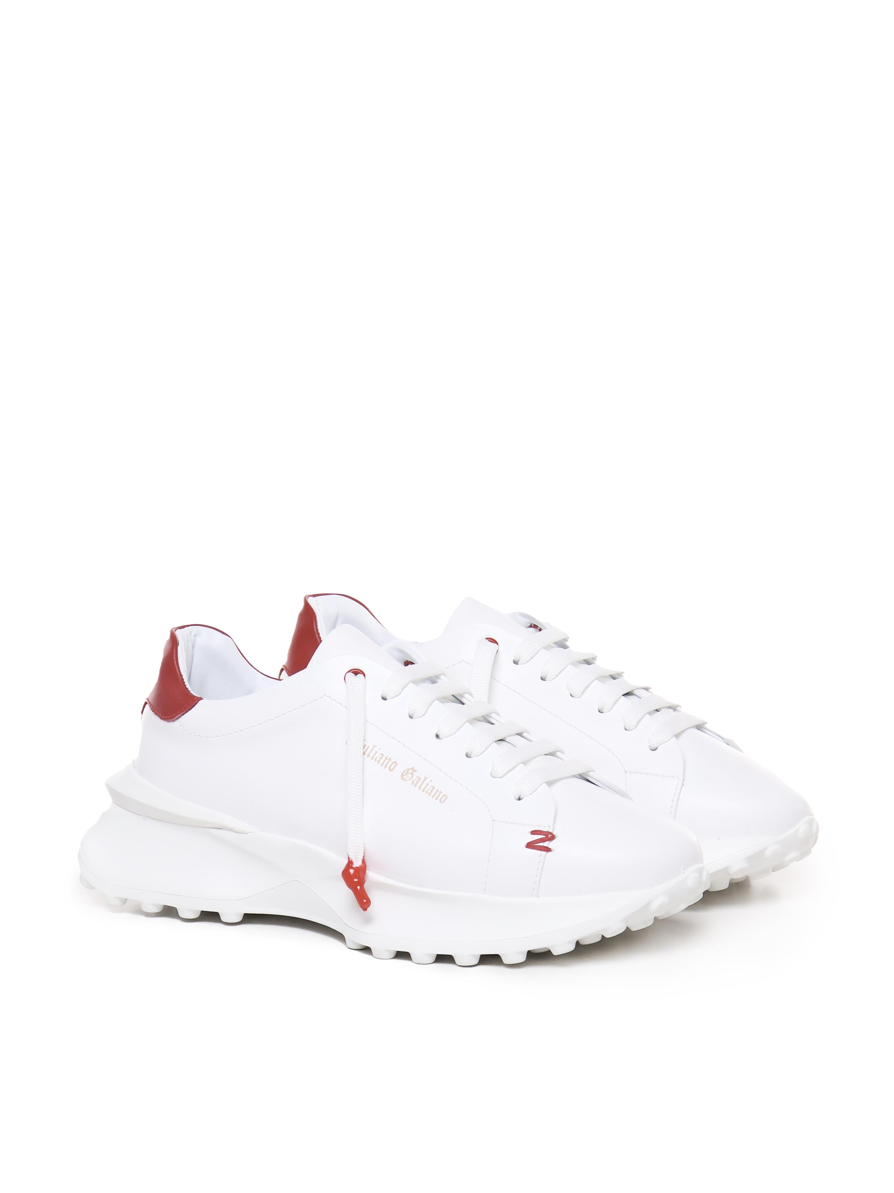 Sneakers raptor 1 in pelle RAPTOR1 NAPPAWHITE/RED GIULIANO GALIANO 