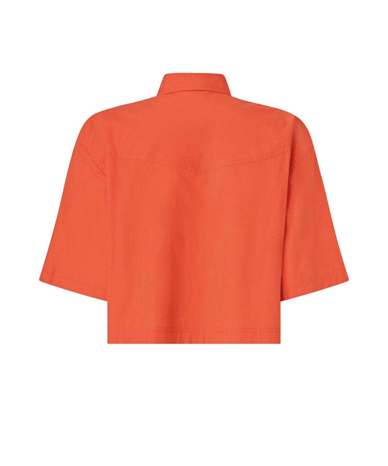 Camicia cropped con dettagli metallici 106826 A2LDA99 PINKO 