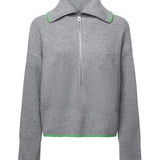 Maglia in lana e cashmere con zip 105448 A2Q9IS1 PINKO 