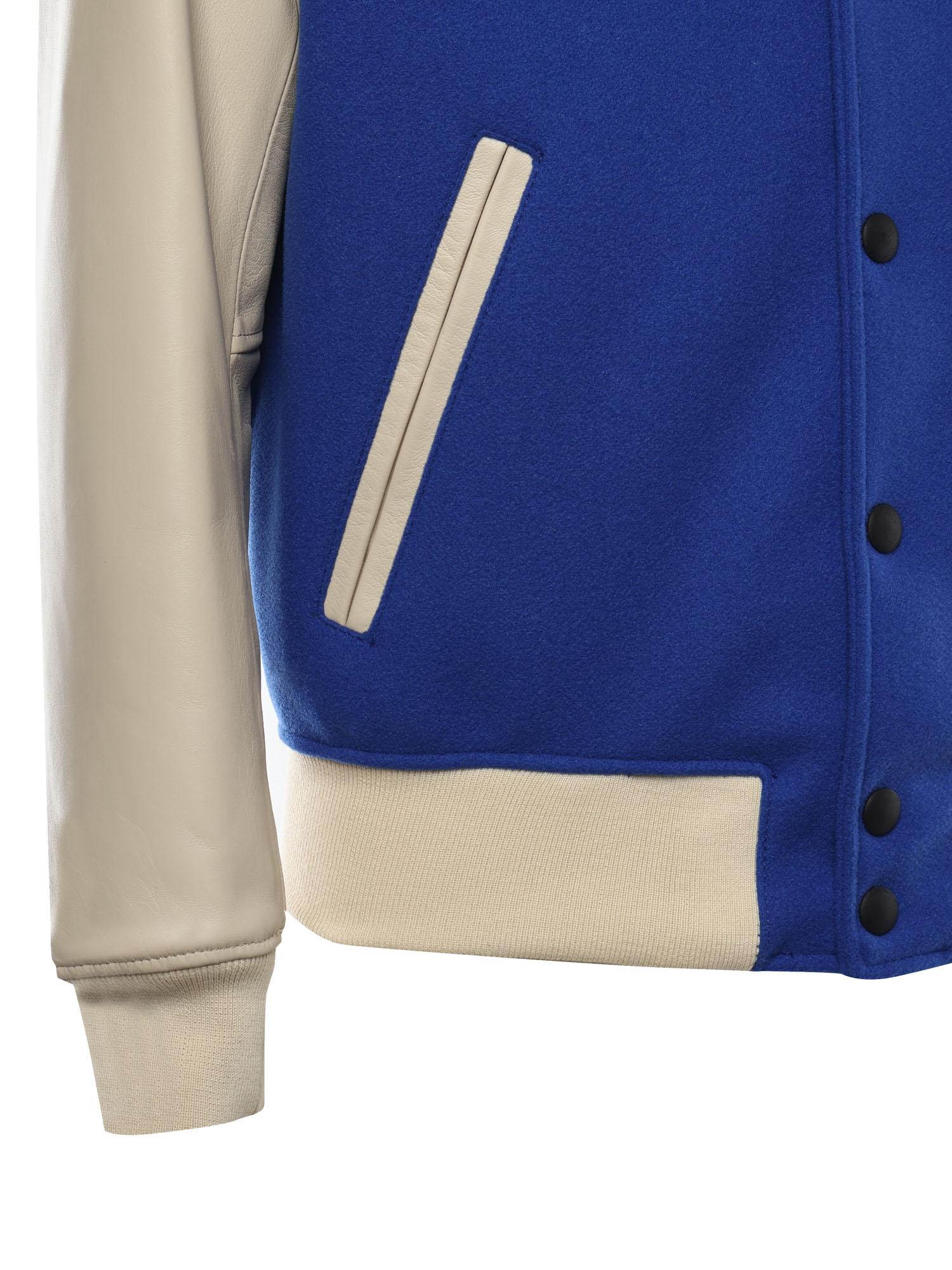 Bomber Varsity in nappa e tessuto VARSITY NAPPABLU GIULIANO GALIANO 