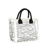 Borsa Vanity in canvas con stampa zebrata e strass VANI001 00271L MC2 SAINT BARTH 