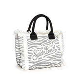 Borsa Vanity in canvas con stampa zebrata e strass VANI001 00271L MC2 SAINT BARTH 