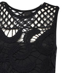 Abito midi senza maniche in crochet geometrico 106361 A354Z99 PINKO 