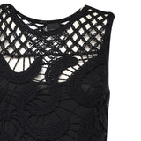 Abito midi senza maniche in crochet geometrico 106361 A354Z99 PINKO 