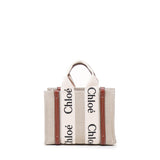 Woody bag piccola in tela di lino CHC22AS397I26 90U CHLOÉ 
