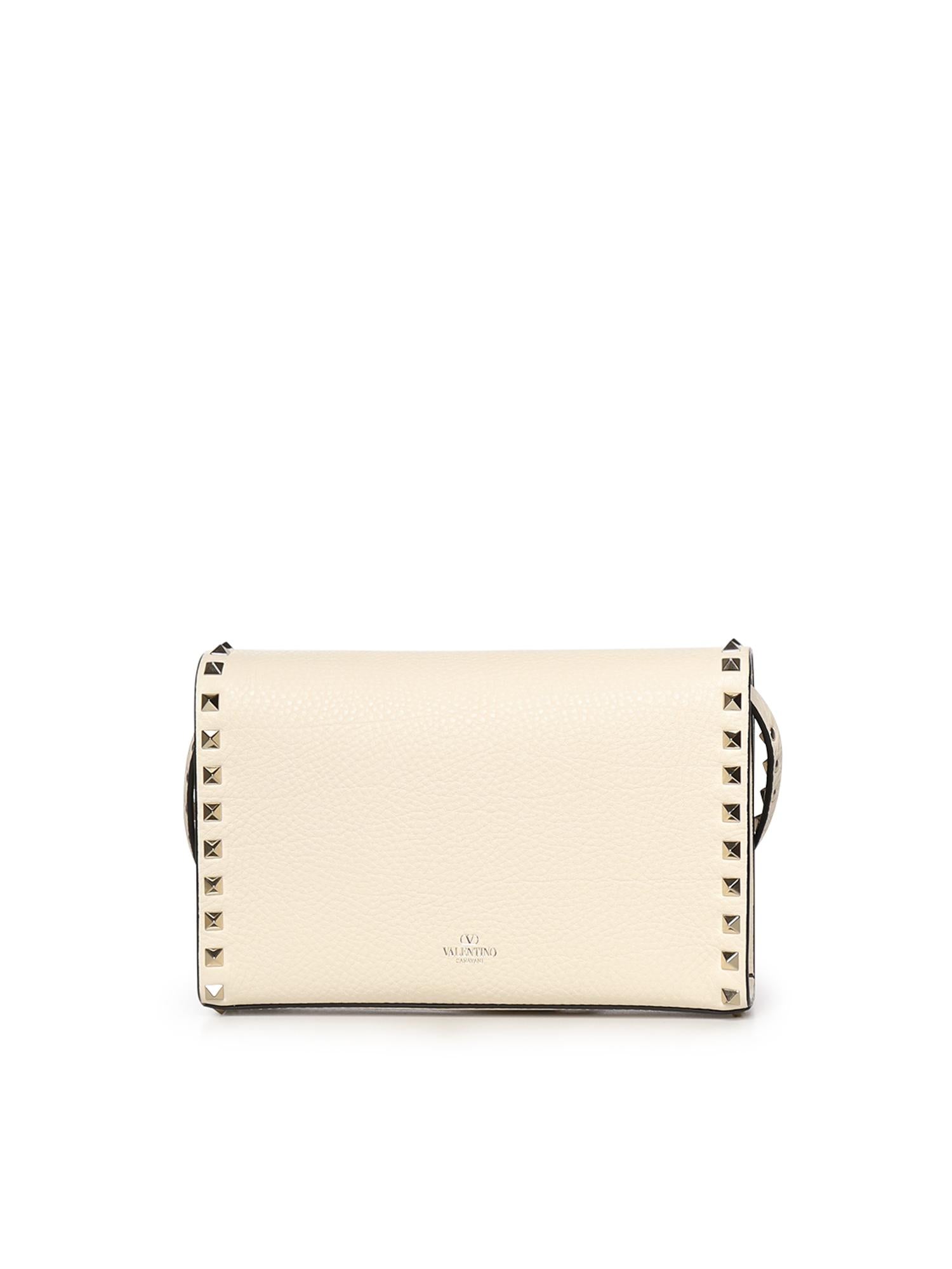Borsa piccola a tracolla Rockstud in vitello granato 8W2B0181 VSFI16 VALENTINO GARAVANI 