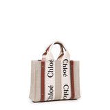 Tote bag piccola Woody in lino CHC22AS397I26 90U CHLOÉ 