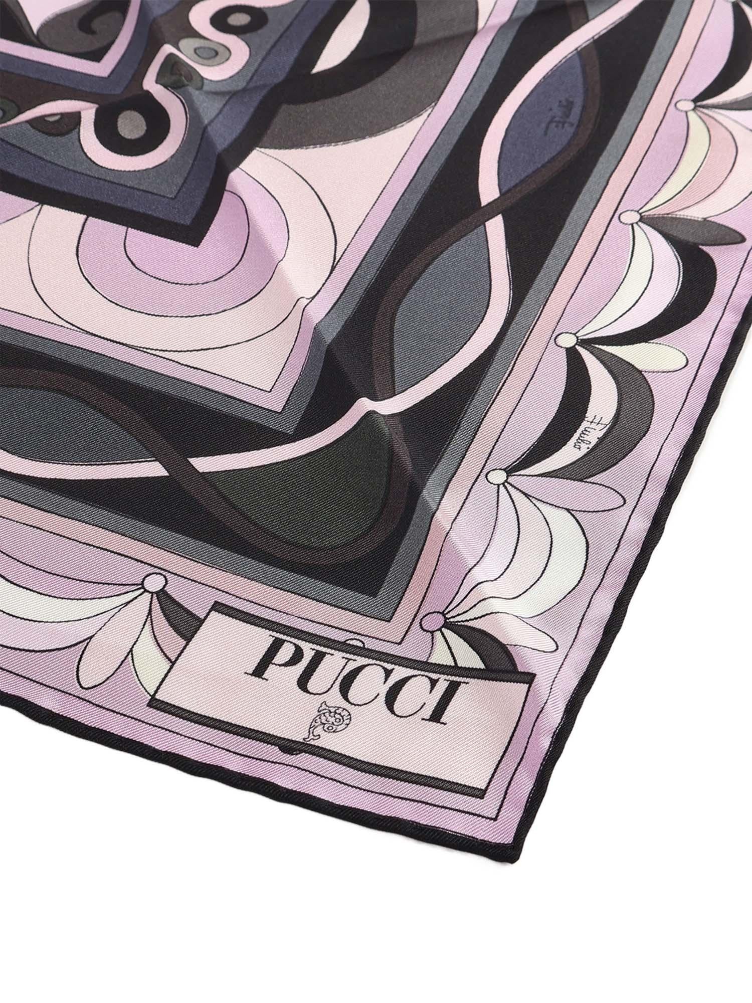 Bandeau triangolo in twill di seta con stampa 5UGB75 5UC201 PUCCI 